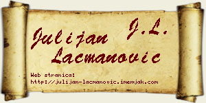 Julijan Lacmanović vizit kartica